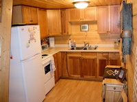 Inside the popular Madrona family cabin kit made by bavariancottages.com 